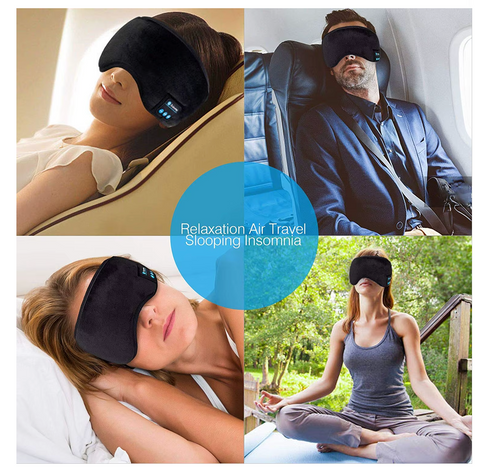 Bandeau de Sommeil Bluetooth SereniSens™ — Masque 3D Anti-Lumière avec Écouteurs Intégrés